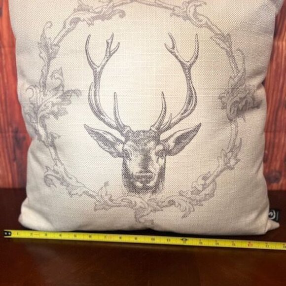 Deer Head Decorative Throw Pillow By Splashworks  elegant accent rustic style - Picture 4 of 5